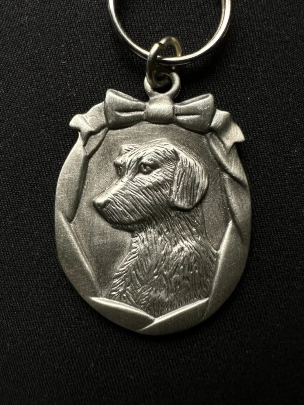 Labrador Retriever Dog Key Chain Pewter Puppy Head 3 Dimensional Pet Lovers Gift